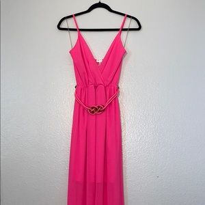 Neon Pink A’gaci Long Formal Dress